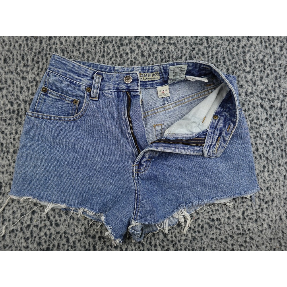Unionbay Denim Shorts Womens‎ 9 Blue Vintage High Rise Cut Off Raw Hem 90s